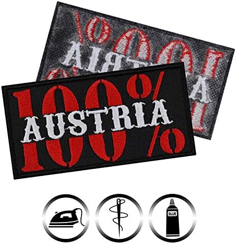 אוסטריה נשר אוסטריה טלאי נשר סמל ברזל על כל הבדים | מדבקת אוסטריה לבגדים ועור | תג מעיל נשק אוסטרי | תיקון אופנוענים | 2.95x3.54